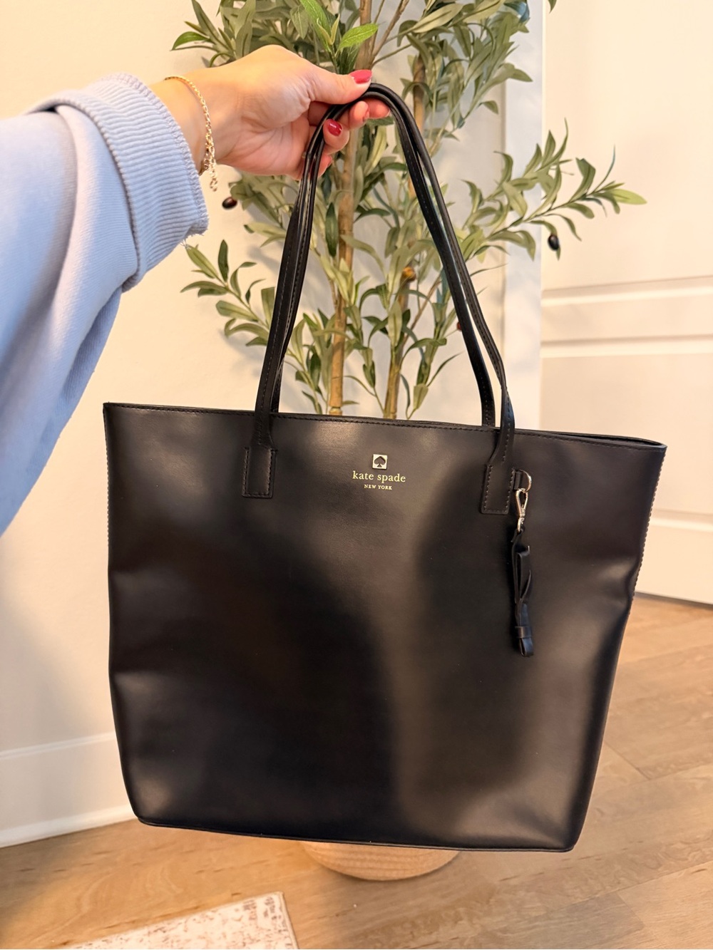 Kate Spade Black Leather Tote Bag